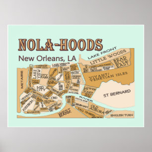 New Orleans Nachbarschaften, NOLA-HOODS Poster