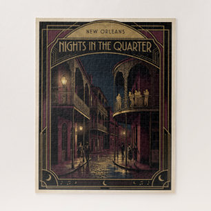 New Orleans Nächte im Viertel Art Deco Design Puzzle