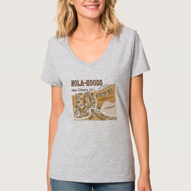 New Orleans Neighhoods Map, NOLA_HOODS T-Shirt (Vorderseite)