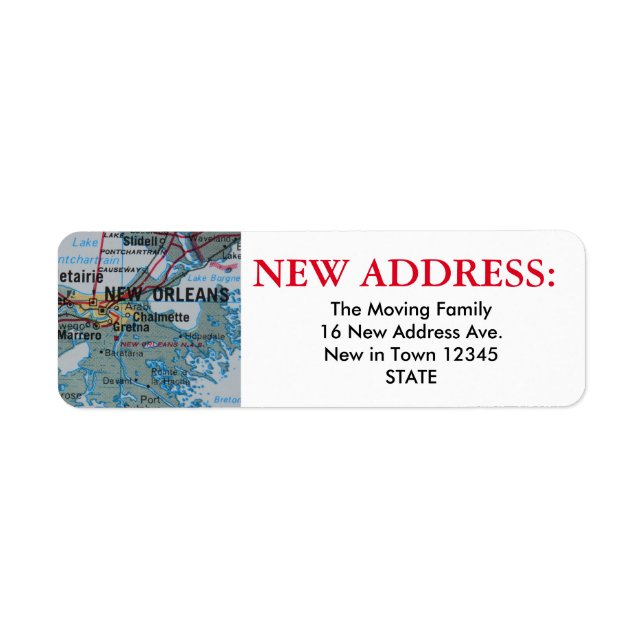 New Orleans New Address Label (Vorne)