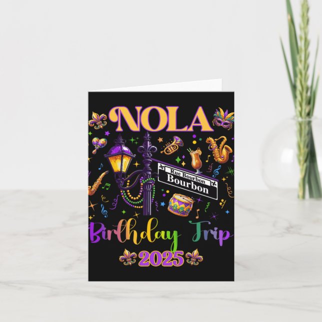 New Orleans Nola 2025 Girls' Birthday Bachelorette Karte (Vorderseite)