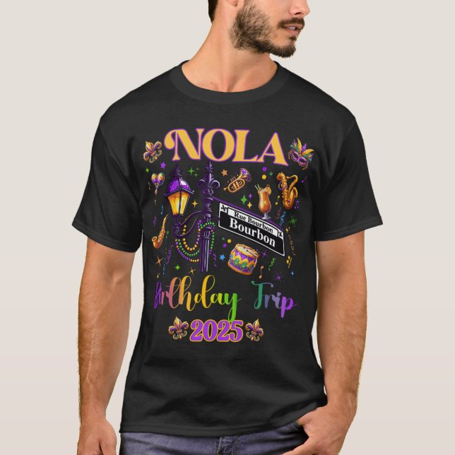 New Orleans Nola 2025 Girls' Birthday Bachelorette T-Shirt (Vorderseite)