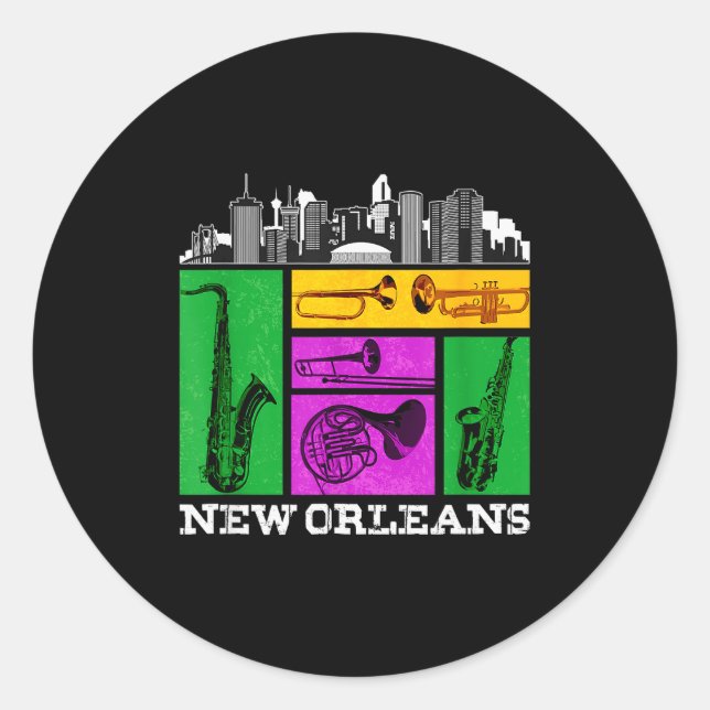 New Orleans, Nola And The Big Easy Men, Women And  Runder Aufkleber (Vorderseite)