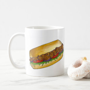 New Orleans NOLA Cajun Shrimp Po'Boy Sandwich Tasse