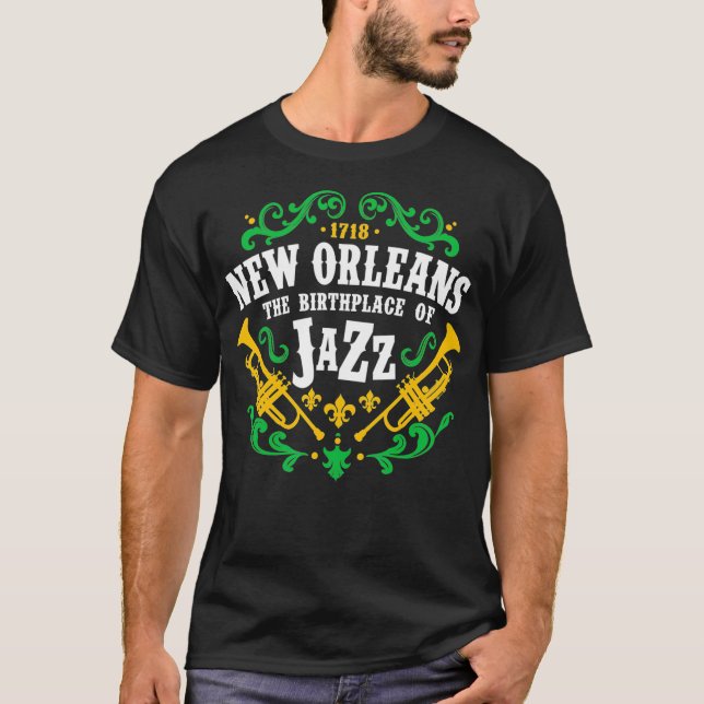 New Orleans NOLA Geburtsort von Jazz T-Shirt (Vorderseite)
