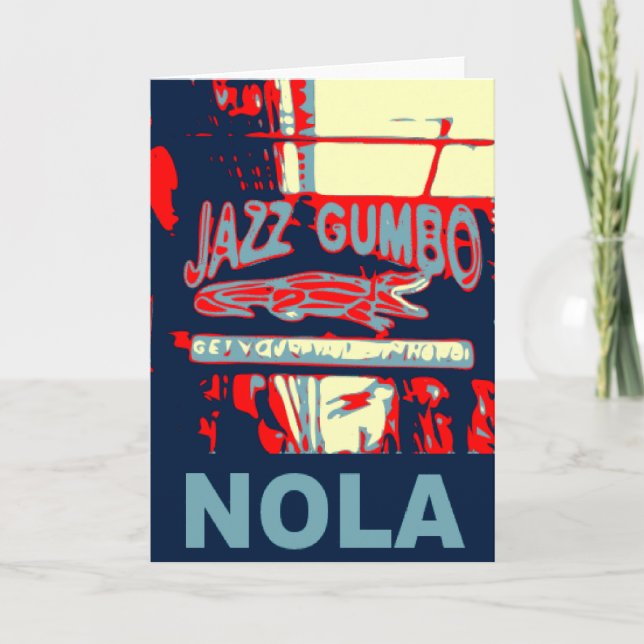 New Orleans Nola Jazz Gumbo Karte (Vorderseite)