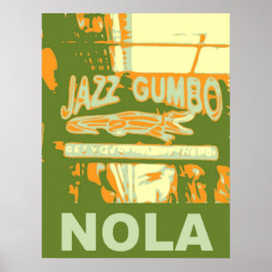 New Orleans Nola Jazz Gumbo Poster