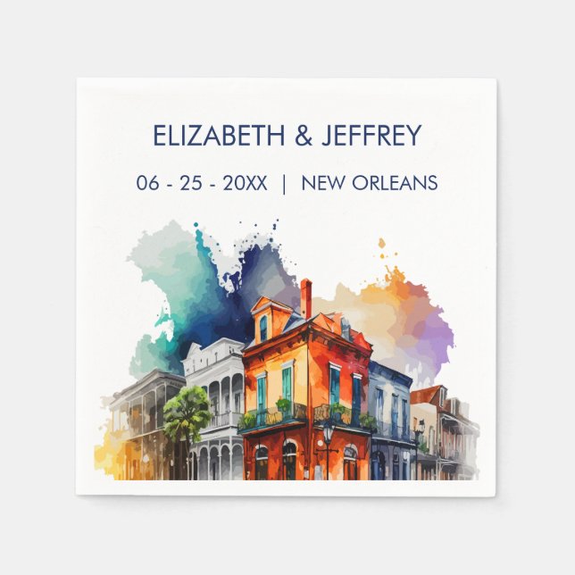 New Orleans Nola Louisiana - Hochzeitsfeier Serviette (Vorderseite)