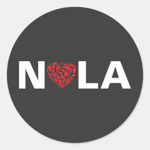 New Orleans Nola Starkes Herz Runder Aufkleber