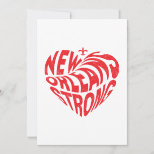 New Orleans Nola Strong Heart Einladung