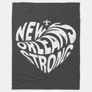 New Orleans Nola Strong Heart Fleecedecke