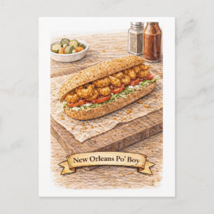 New Orleans Po'Boy (Amerikanische Lebensmittelreih Postkarte