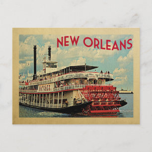 New Orleans Postcard Louisiana River Boat Vintag Postkarte