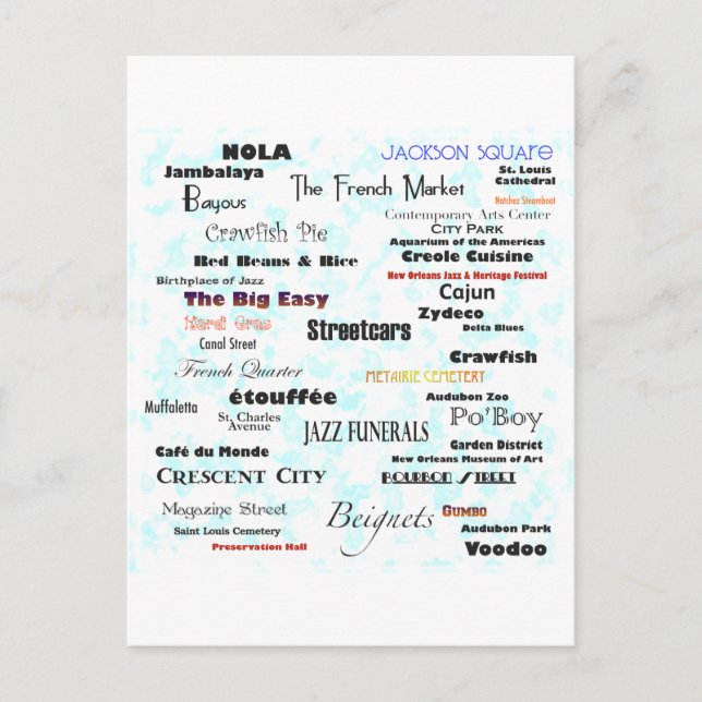 New Orleans Postkarte (Vorderseite)