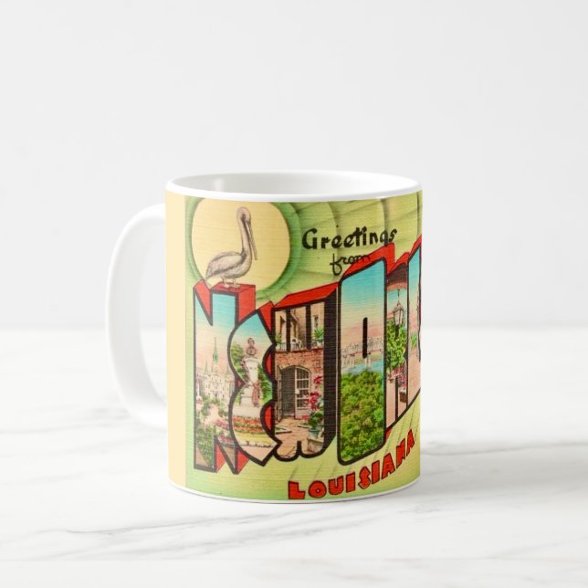 New Orleans Postkarten-Tasse Kaffeetasse (Vorderseite Links)