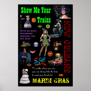New Orleans Railway, Mardi Gras Travel Poster