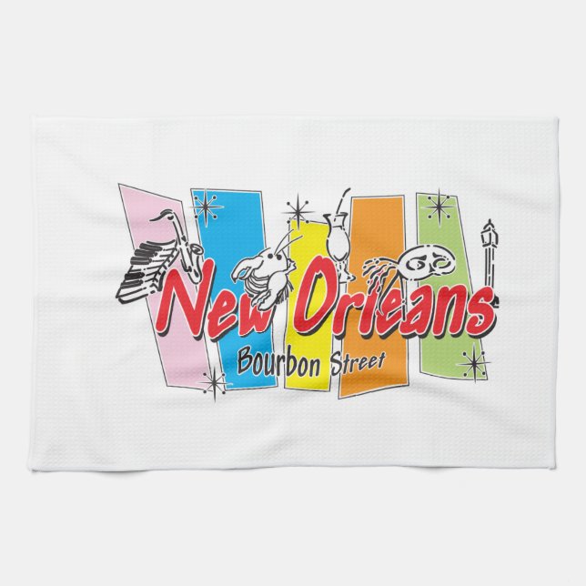 New Orleans Retro Look Handtuch (Horizontal)