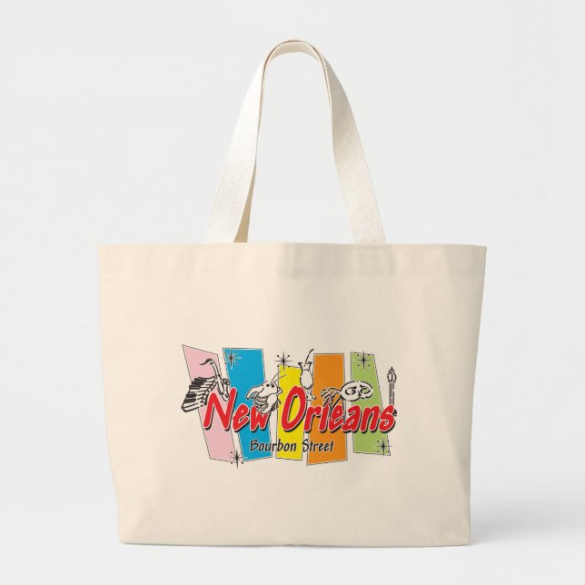 New Orleans Retro Look Jumbo Stoffbeutel (Vorne)