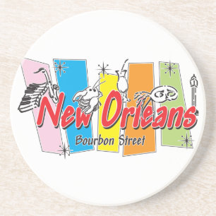 New Orleans Retro Look Sandstein Untersetzer