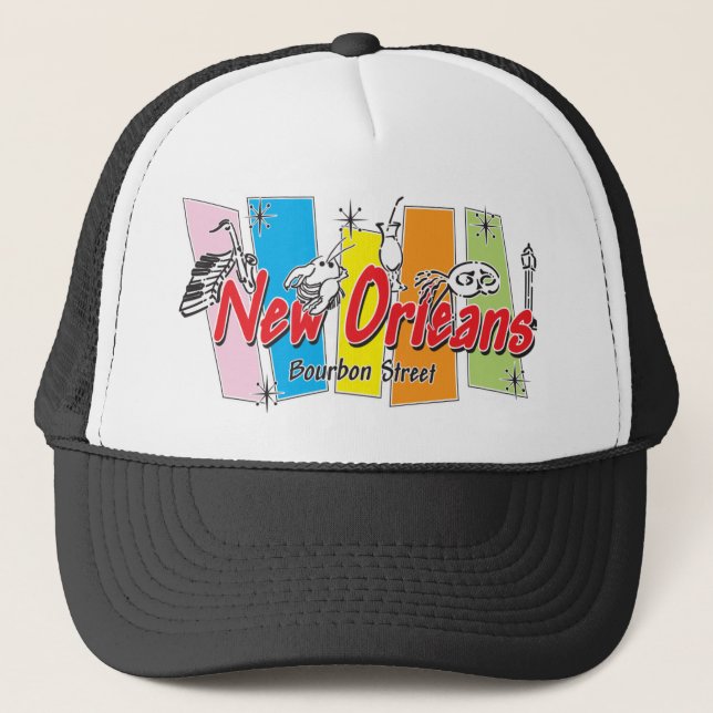 New Orleans Retro Look Truckerkappe (Vorderseite)