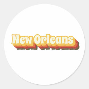 New Orleans Retro Text Runder Aufkleber