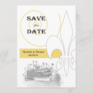 New Orleans Riverboat Lilie Save the Date Einladung