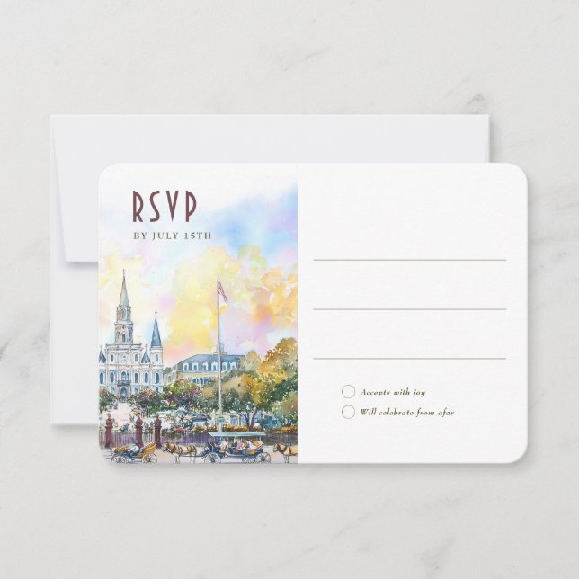 New Orleans RSVP Wedding Insert Destination Einladung (Vorderseite)