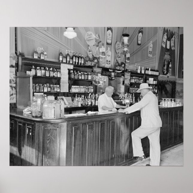 New Orleans Saloon, 1938. Vintages Foto Poster (Vorne)