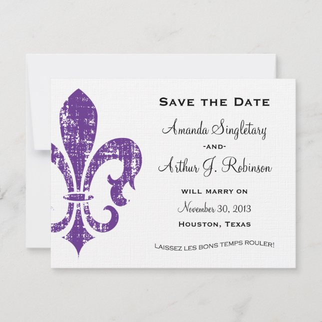 New Orleans | Save The Date | Lila (Vorderseite)
