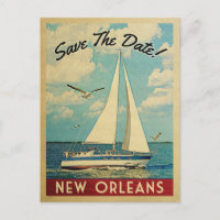 New Orleans Save the Date Sailboat Nautical