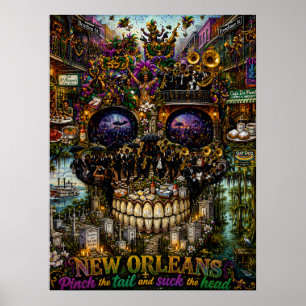 New Orleans Schädel-Kunstprint Geisteszustand Poster