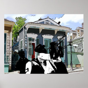 New Orleans Shotgun House und Brass Band Poster