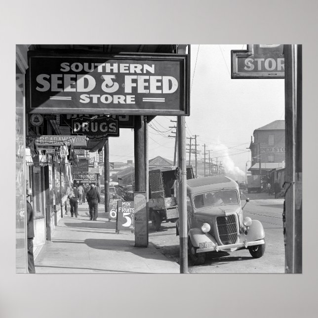 New Orleans Sidewalk, 1935. Vintages Foto Poster (Vorne)