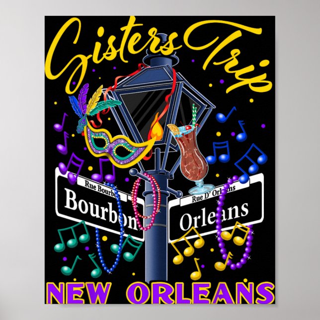 New Orleans Sisters Trip Nola Girls Trip Vacay  Poster (Vorne)