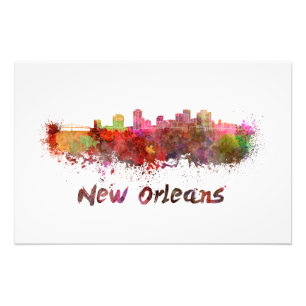 New Orleans skyline im Watercolor Fotodruck