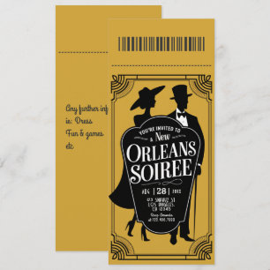 New Orleans Soirée Ticket Style Einladung