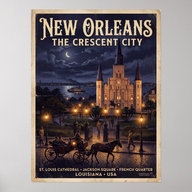 New Orleans St. Louis Kathedrale Jackson Square Poster (Vorne)