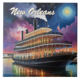 New Orleans Steamboat Riverboat Boat Night Cruise Fliese