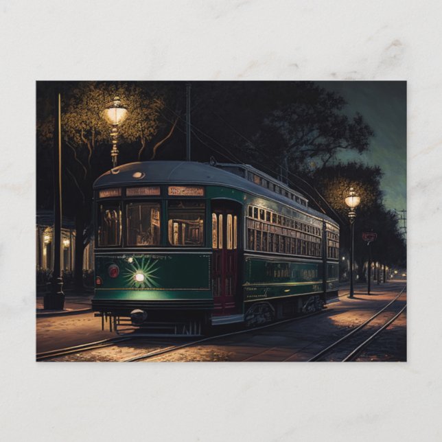 New Orleans Straßenbahn Postkarte (Vorderseite)