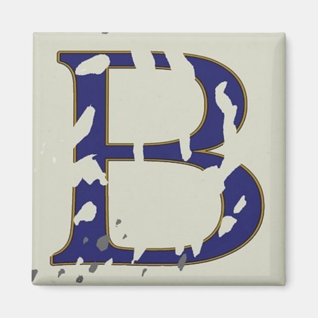 New Orleans Street Blue Letter Tile Magnet (Vorne)