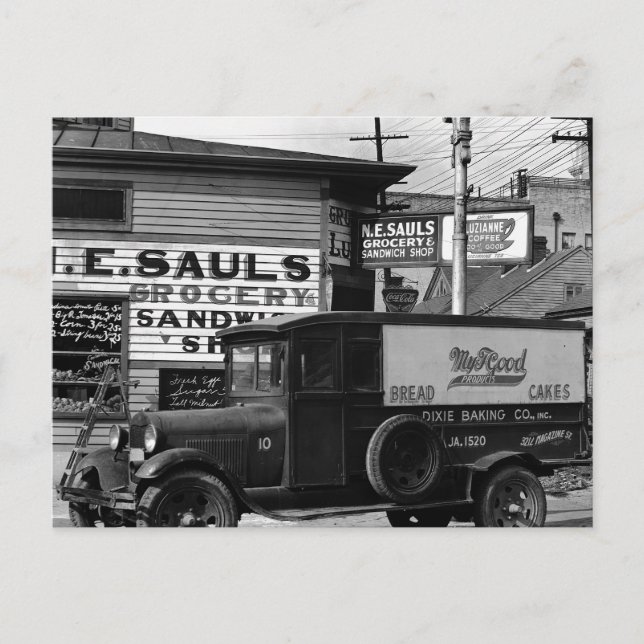 New Orleans Street Corner Louisiana Postkarte (Vorderseite)