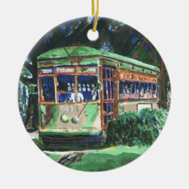 New Orleans Streetcar Keramik Ornament