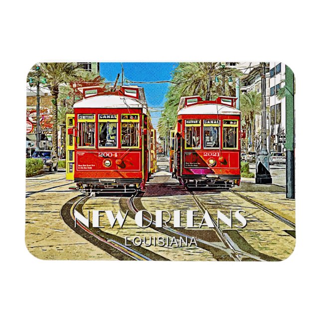 New Orleans Streetcars Magnet (Horizontal)