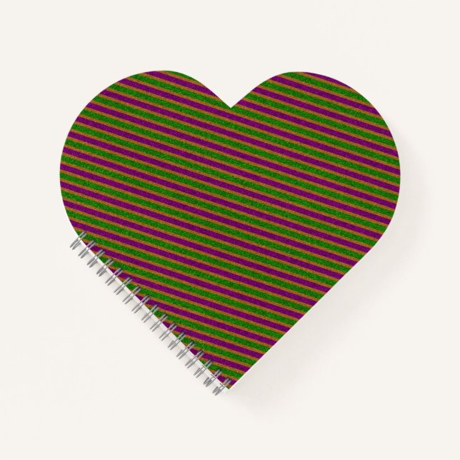 New Orleans Stripe Glitzer Notizbuch (Vorderseite)