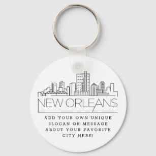New Orleans Stylized Skyline   Benutzerdefinierter Schlüsselanhänger