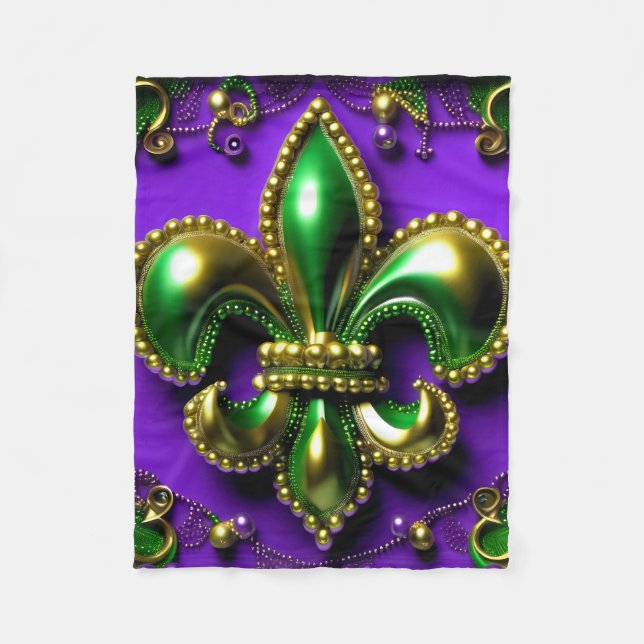 New Orleans Titel Lilie Fleecedecke (Vorderseite)