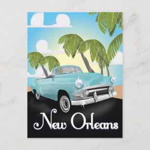 New Orleans Vintage Reiseplakat. Postkarte