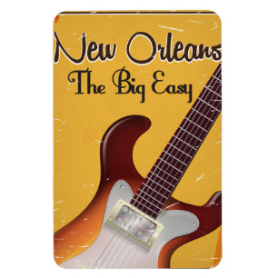 New Orleans Vintage-Reiseposter im Stil der Vergan Magnet