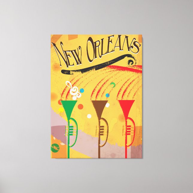 New Orleans Vintage Travel Poster Leinwanddruck (Vorderseite)