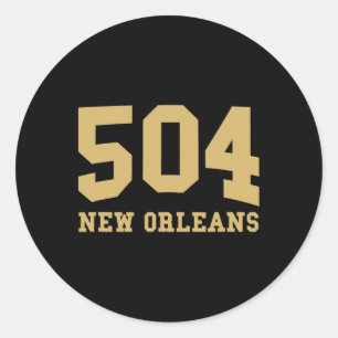 New Orleans Vorwahl 504 - Heimatstolz - Clic Runder Aufkleber